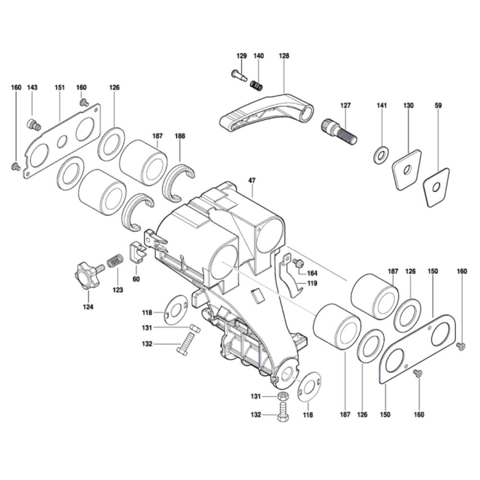 Slide Mitre Saw Assembly for Bosch GCM 800 SJ - Diagram 6 | L&S Engineers