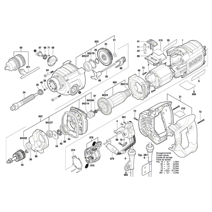 Percussion Drill Assembly For Bosch GSB 162-2 RE | L&S Engineers