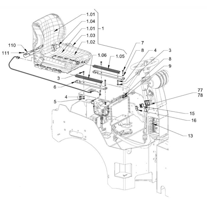 Operators Seat for Hamm HD10 - 12 (H262) Rollers | L&S Engineers