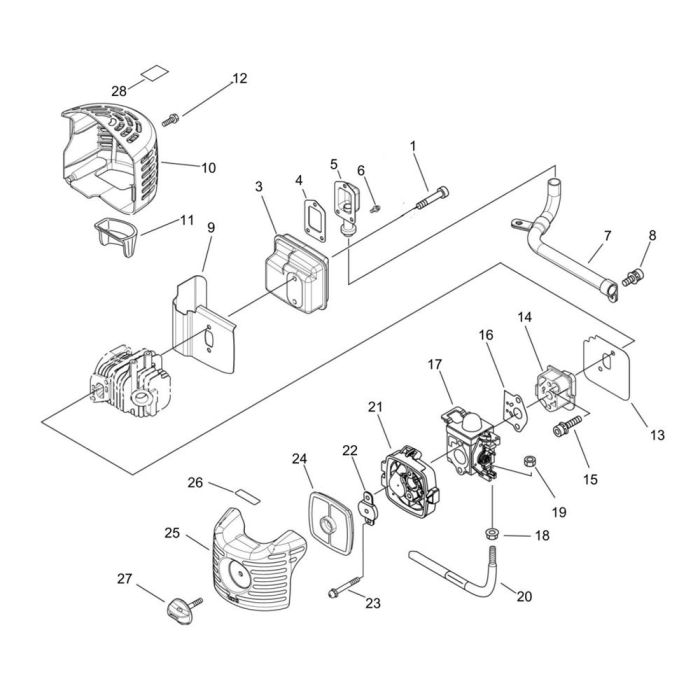 Air Cleaner, Carburettor, Muffler for ECHO HC-331ES Hedgetrimmer | L&S ...