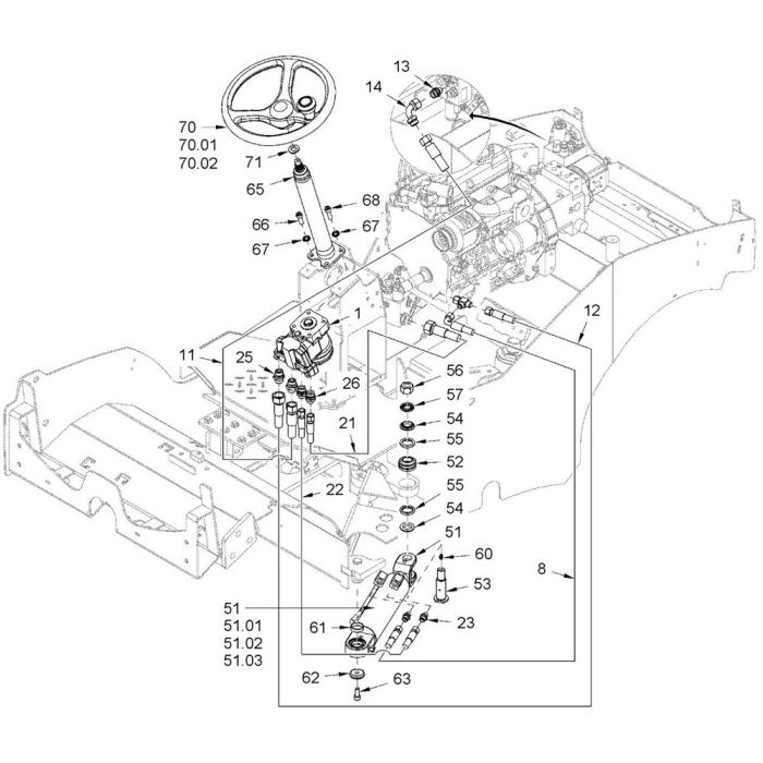 Steering Assembly for Hamm HD18 - 20 (H293) Rollers | L&S Engineers