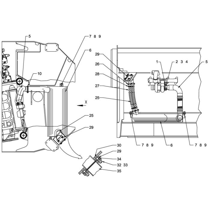 Exhaust System Assembly for Hamm HD70 - 75 (H152) Roller | L&S Engineers