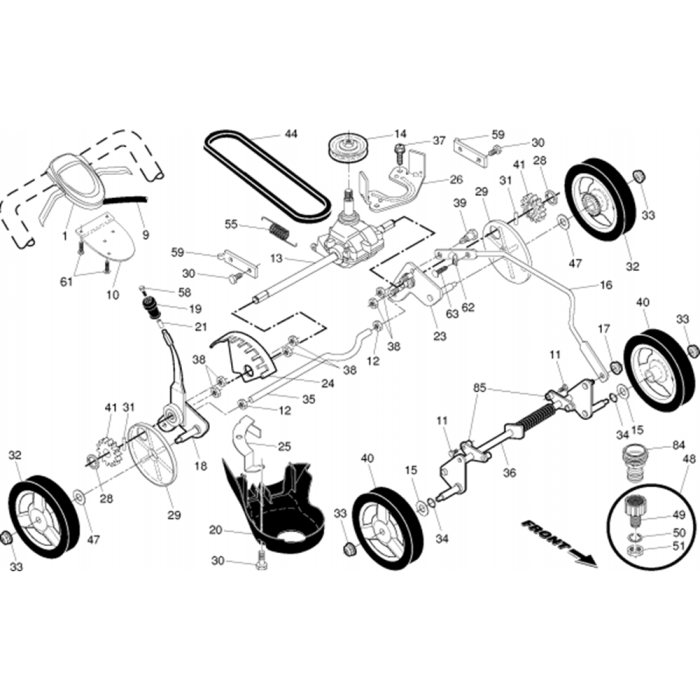 Drive Assembly for Husqvarna HD800BBC Consumer Lawn Mower | L&S Engineers