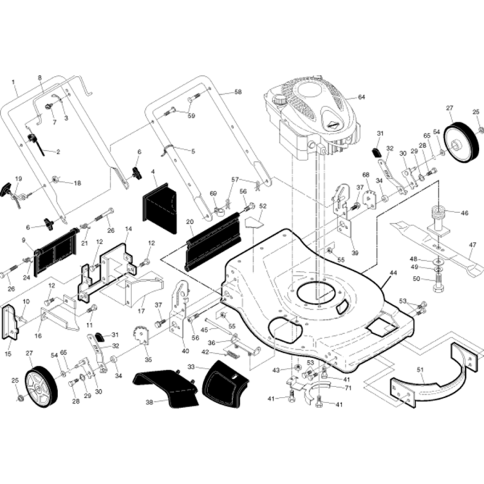 Frame And Engine Assembly For Husqvarna Hu675f Consumer Lawn Mower 