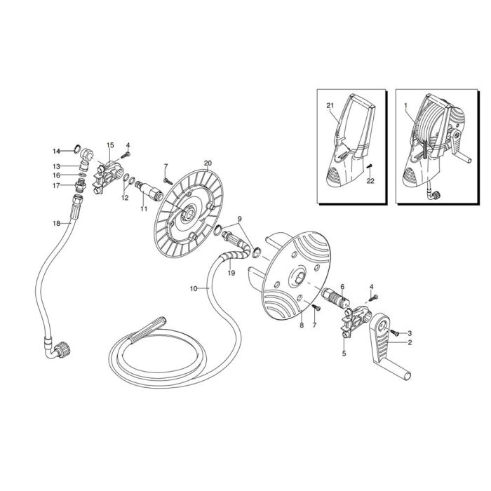 Hose, Reel Assembly for Makita HW130 Pressure Washer | L&S Engineers