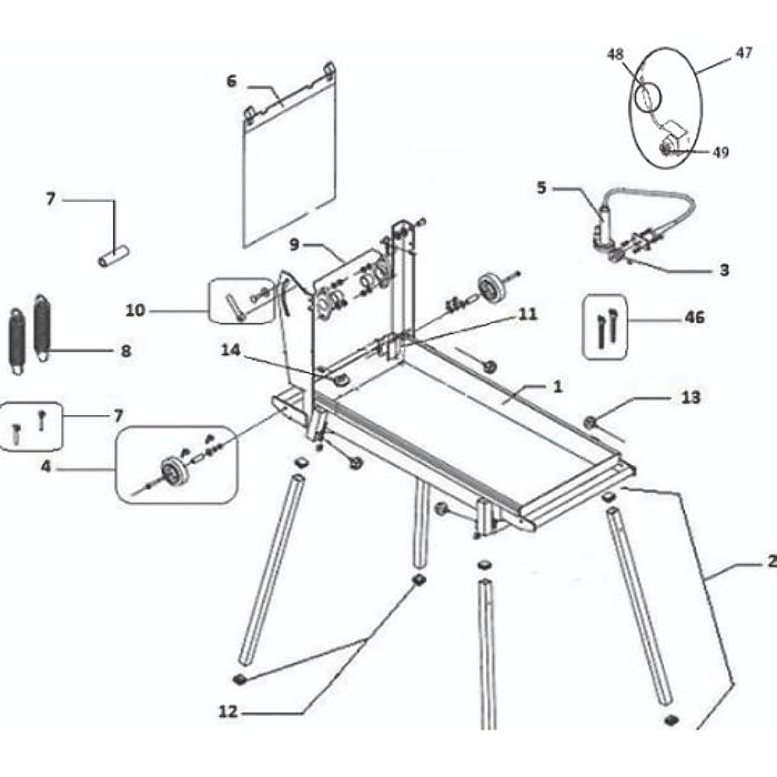 Main Frame Assembly for Norton Clipper JCW Table Saw | L&S Engineers