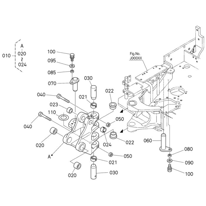 Kingpost Assembly For Kubota K008-5 Mini Excavator 