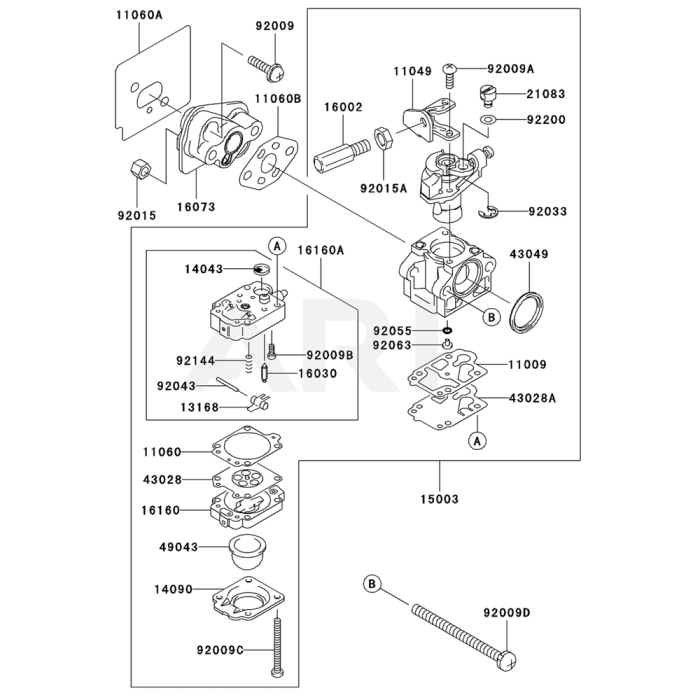 Carburettor for Kawasaki KEL26A Edgers | L&S Engineers