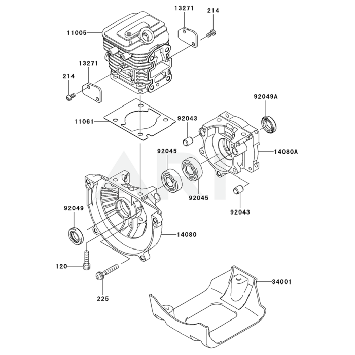 Cylinder / Crankcase for Kawasaki KEL27B Edgers | L&S Engineers