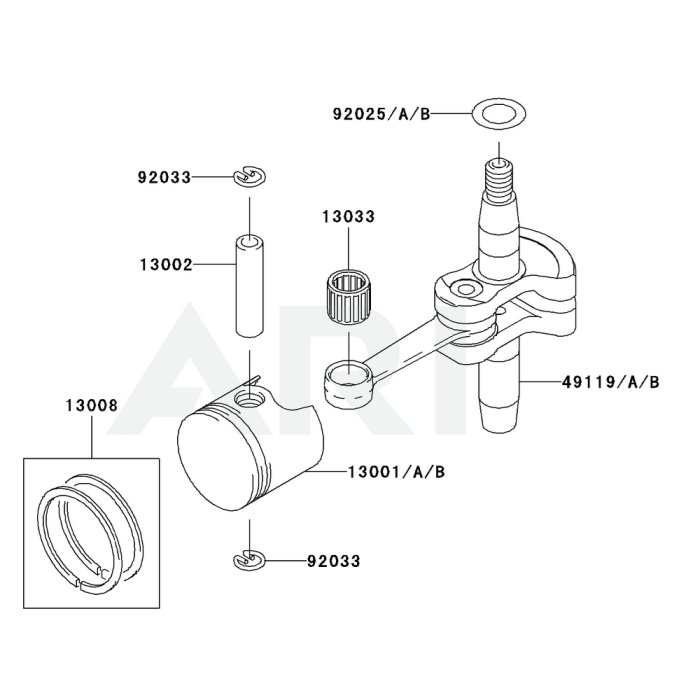 Piston / Crankshaft for Kawasaki KHT600D Hedge Trimmer | L&S Engineers