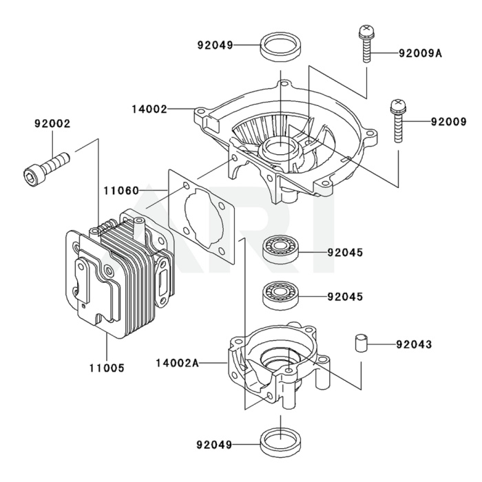 Cylinder / Crankcase for Kawasaki KHT750D Hedge Trimmer | L&S Engineers