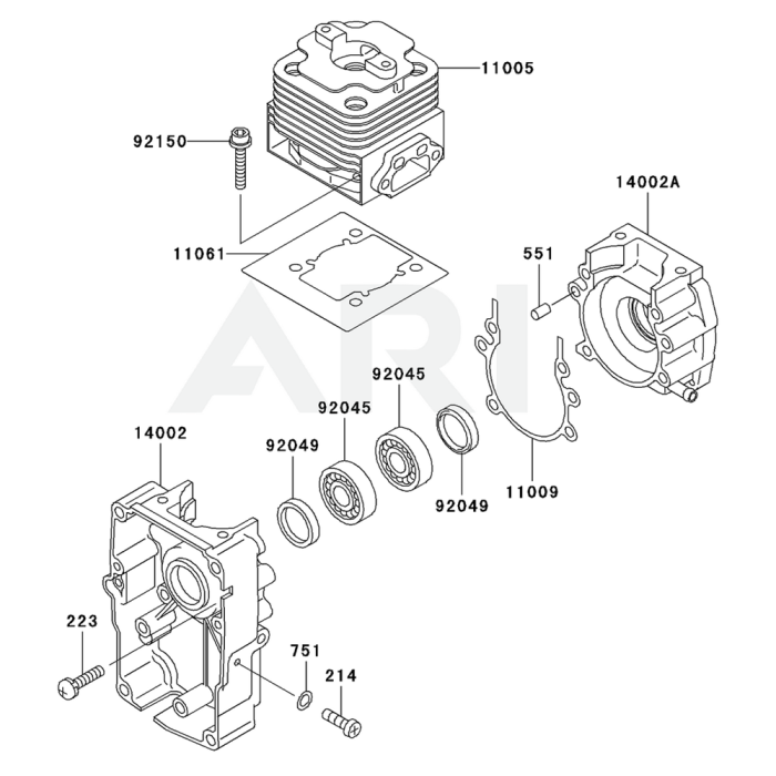 Cylinder / Crankcase for Kawasaki KRB450BC Blower | L&S Engineers