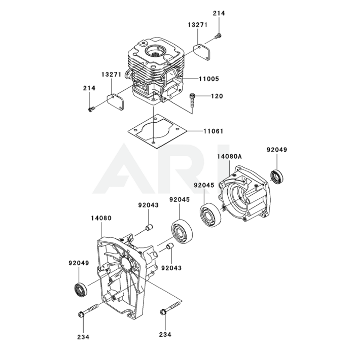 Cylinder / Crankcase for Kawasaki KRB650BC Blower | L&S Engineers