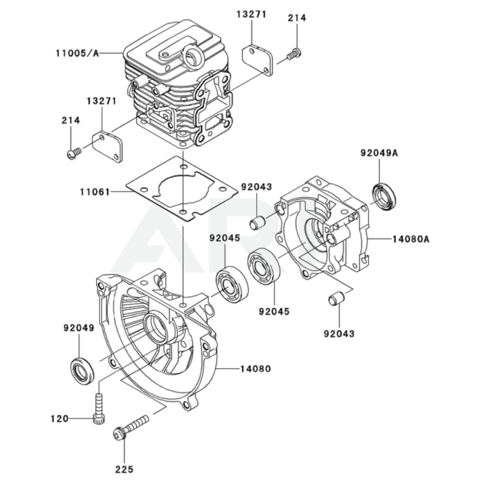 Cylinder / Crankcase for Kawasaki KRH300A Blower | L&S Engineers