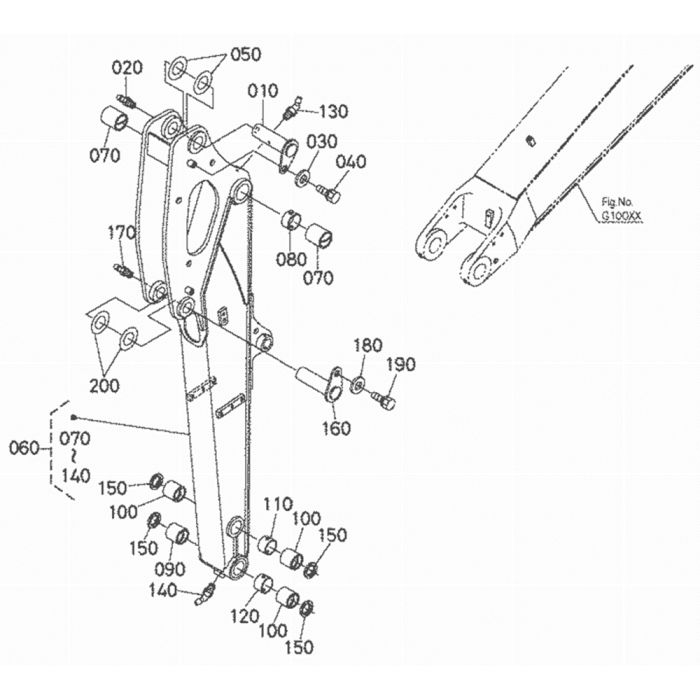 Dipper Arm Assembly for Kubota KX0404 Mini Excavator L&S Engineers