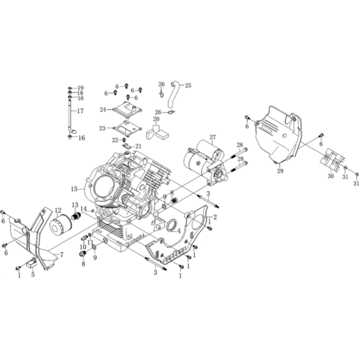 Crankcase-1 Assembly for Loncin LC2V90FD (999cc, 35.5hp) V-Twin Series ...