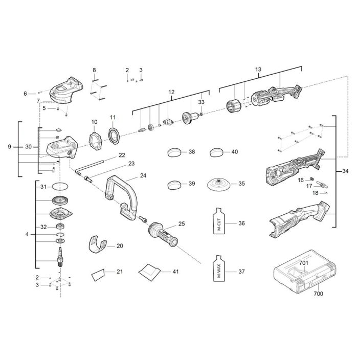 Complete Assembly for Milwaukee M18FAP180 Cordless Polisher | L&S Engineers