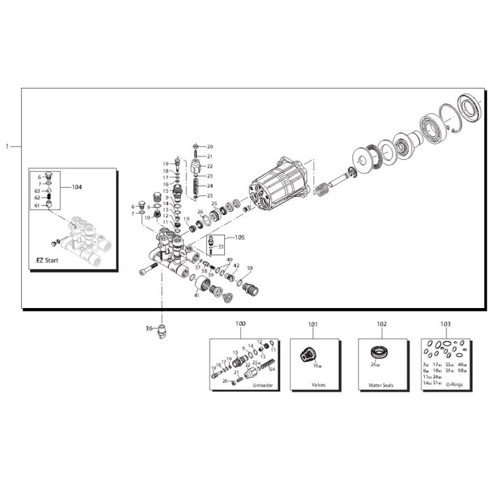 Pump Assembly for Nilfisk MC 2C-180/700 PE Pressure Washer | L&S Engineers