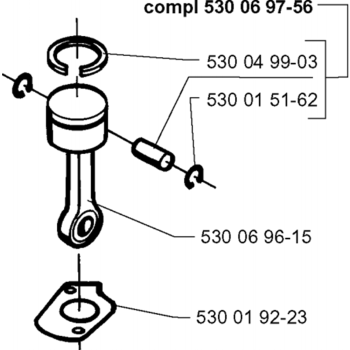 Cylinder Piston Assembly for Husqvarna MONDO Edger | L&S Engineers