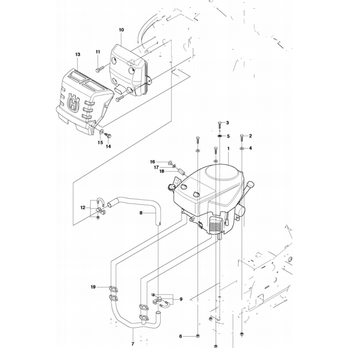 Engine Assembly for Husqvarna Rider 15 T AWD Ride on Mowers | L&S Engineers