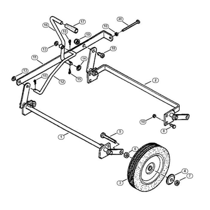 Height Adjustment, Wheels Assembly for Stihl/ Viking RL 455 B Petrol ...