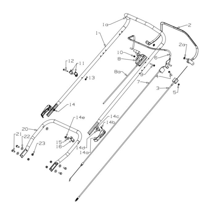 Handle Assembly For Masport Rr21sp 2015 Oct Mower 