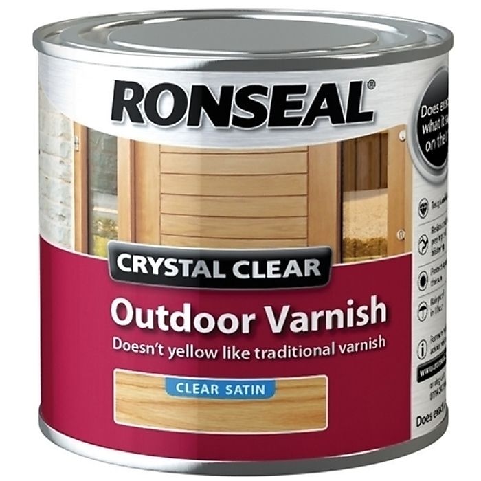 Crystal Clear Outdoor Varnish Satin 250ml By Ronseal - 37364 | L&S ...