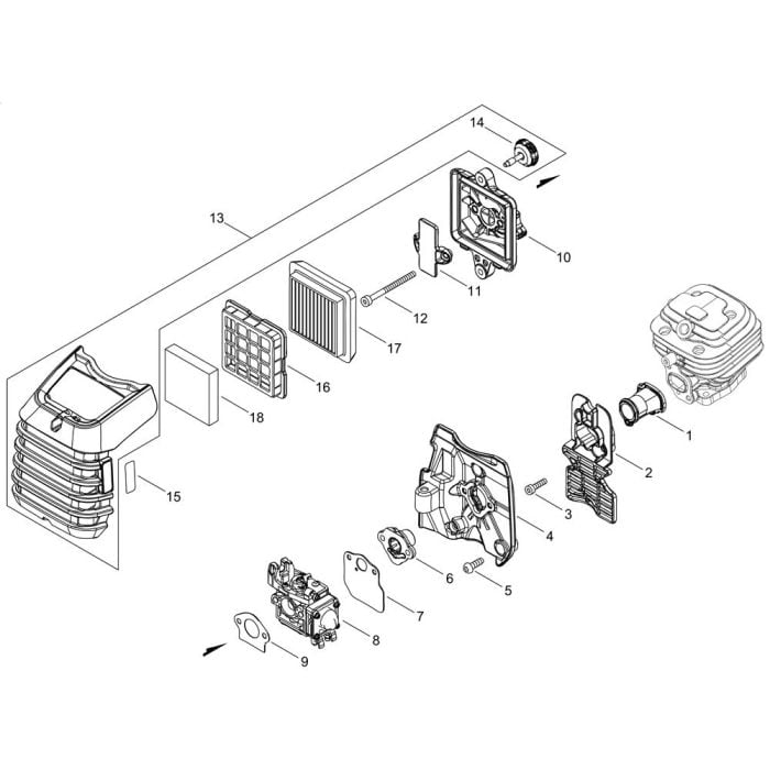 Air Cleaner, Carburettor for ECHO SRM-3020TES/U Brushcutter | L&S Engineers