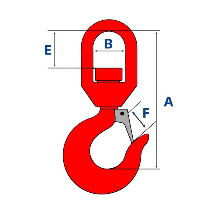 Red Lifting Hook with Swivel Head - Cavanagh Nets