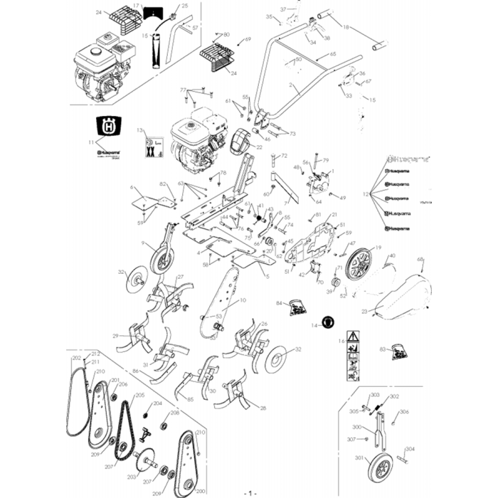 Product Complete Assembly for Husqvarna T55 R Cultivator/Tiller | L&S ...