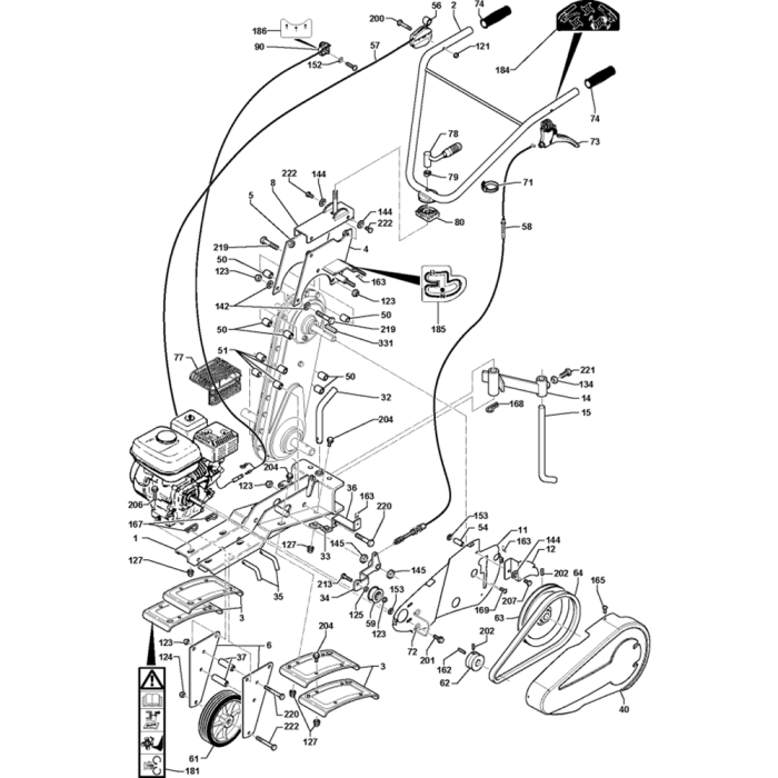 Product Complete Assembly for Husqvarna T860 RS Cultivator/Tiller | L&S ...