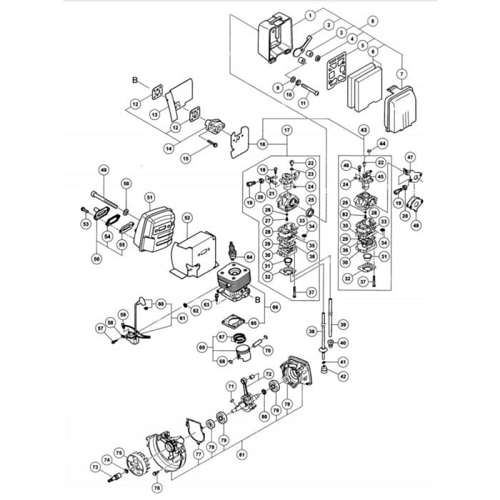 Engine For Tanaka Thb260pf Blower 