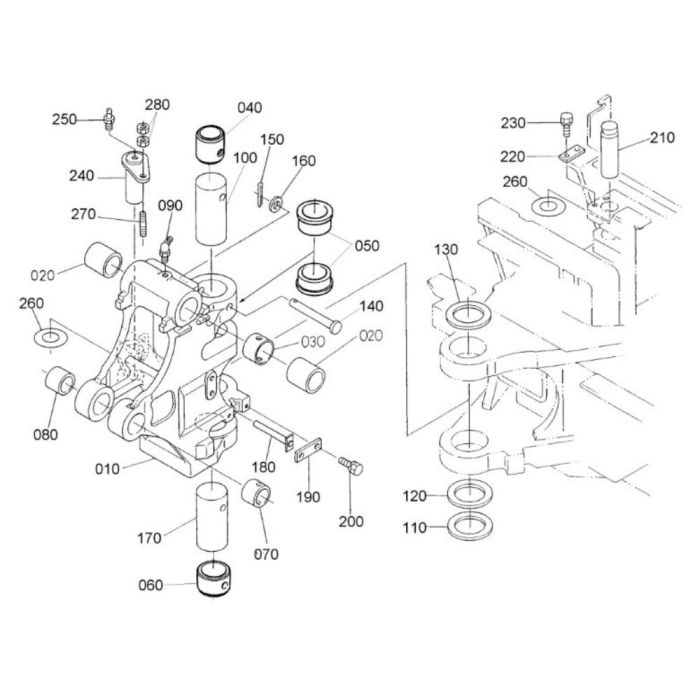 Kingpost Assembly for Kubota U35-3a Mini Excavator | L&S Engineers