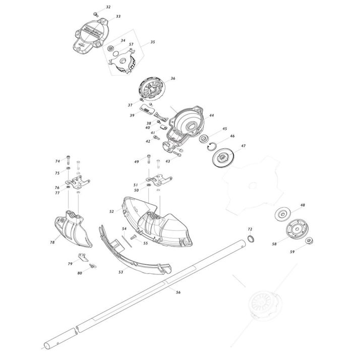 Pipe, Shield Assembly for Makita UR002G Cordless Trimmer | L&S Engineers