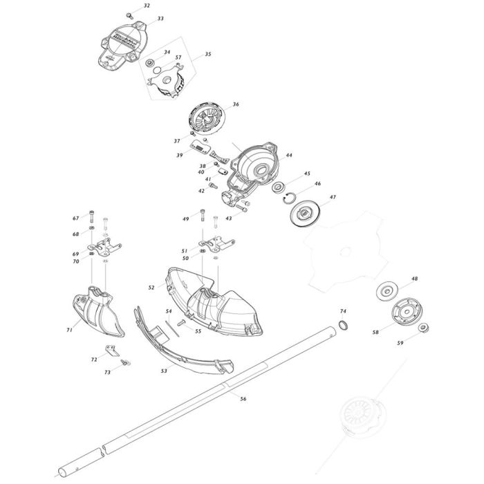 Pipe, Shield Assembly for Makita UR003G Cordless Trimmer | L&S Engineers