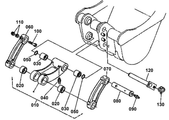 Bucket Link Assembly for Kubota KX61-2 Mini Excavator