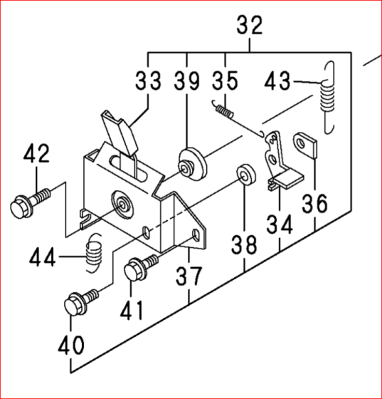 Throttle Lever Assembly for Yanmar L48AE / L100AE Engines - 183250-66511