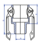 3" BSP Male / Female Camlock Coupling - Type B