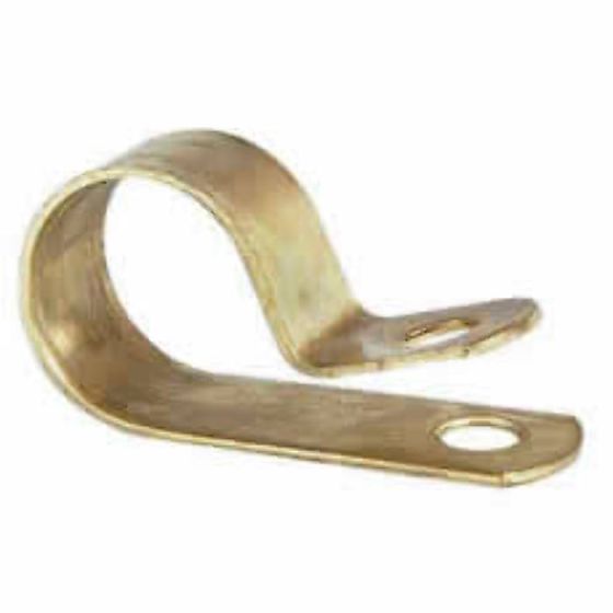 Brass P Cable Clips for 20mm diameter cable (Pack of 25) - 0-002-64