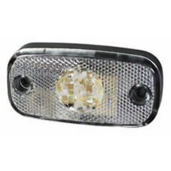 Clear LED Front Marker Lamp with Reflex Reflector and Superseal Plug - 24V - Each - 0-168-50