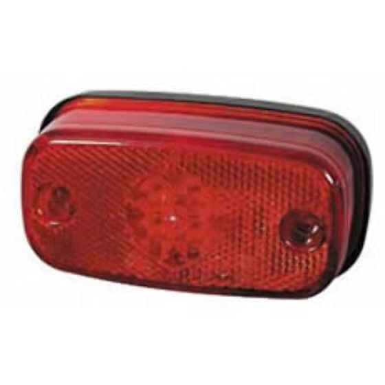 Red LED Rear Marker Lamp with Reflex Reflector and Screw Cable Connections - 24V - Each - 0-169-55