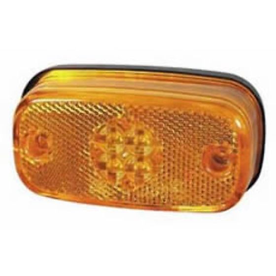 Amber LED Side Marker Lamp with Reflex Reflector and Screw Cable Connections - 24V - Each - 0-169-60