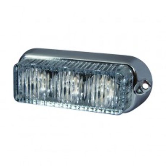 White High Intensity 3 LED Horizontal Warning Light - 12/24V - Each - 0-442-07