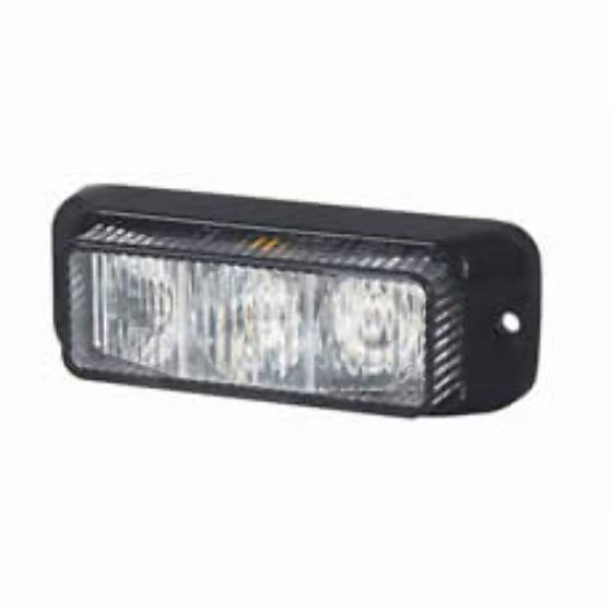 Amber 3 LED Horizontal Warning Light with Black Housing - 12/24V - Each - 0-442-11