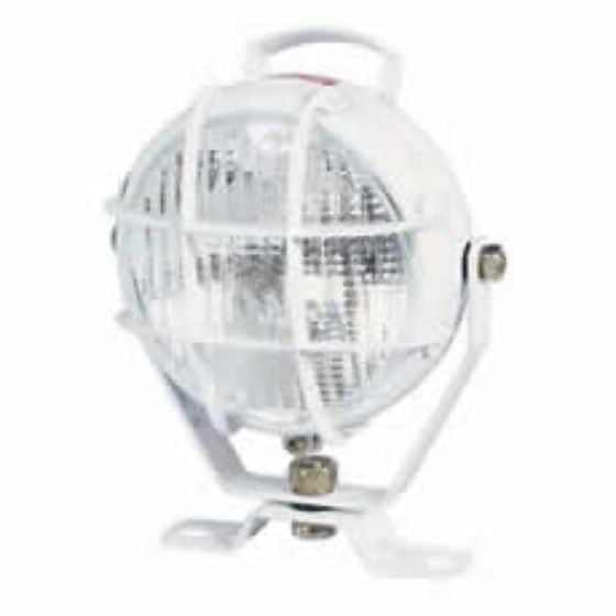 Round Metal Work Lamp with Rotary Switch - White, 147mm diameter - Each - 0-539-00