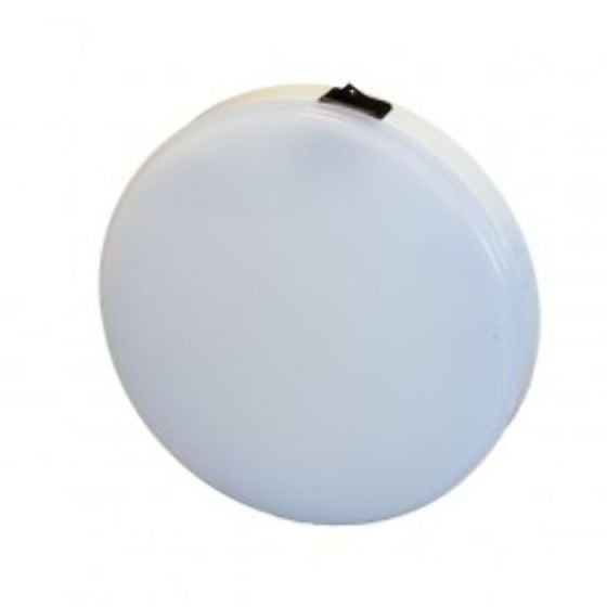 117 White LED Round White Roof Lamp with Switch - 340lm, 12/24V - Each - 0-668-13