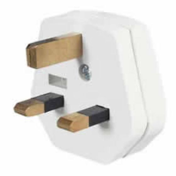 White Nylon Plugtop with Sleeved Pins and 13A Mains Fuse Box of 20 - 0-684-01