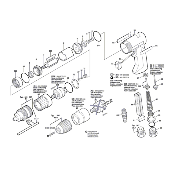 320-watt Pneumatic Drill Assembly for Bosch 0 607 160 501