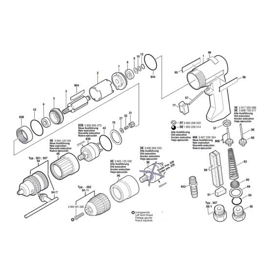 320-watt Pneumatic Drill Assembly for Bosch 0 607 160 502