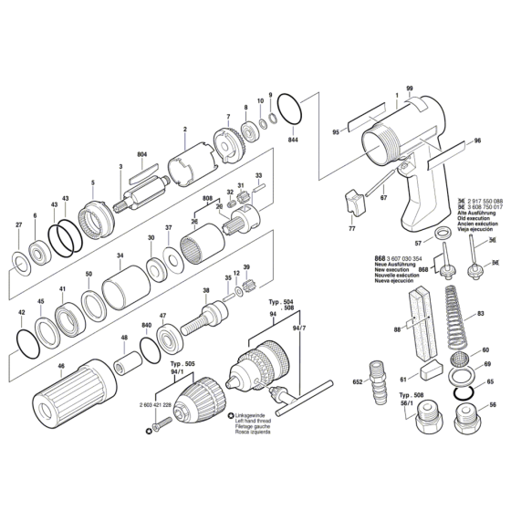 320-watt Pneumatic Drill Assembly for Bosch 0 607 160 505